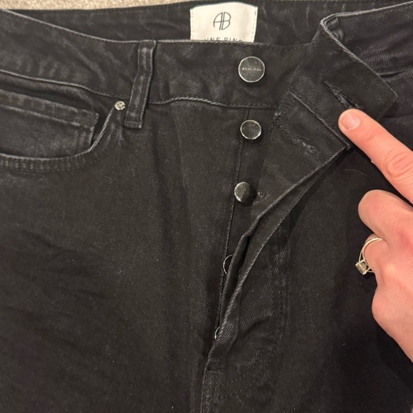 ANINE BING JEANS ROXANNE BLACK TIE Flare Size 32 NWT - Picture 10 of 16